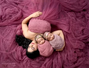 Newborn Twin Baby with Mother