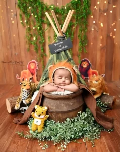 Newborn baby Photography Jungle Theme