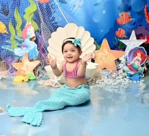 1 year baby girl shoot Mermaid theme