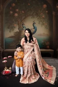 Pregnancy shoot in Saree