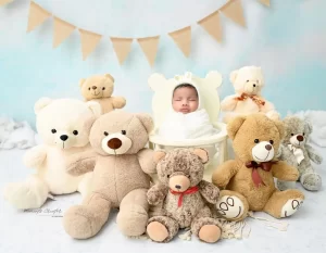 New born Baby shoot teddy theme