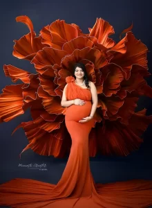 Beautiful Red Gown Mat shoot