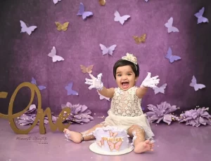 1 Yr. Baby Girl Prebirthday Cake Smash Photoshoot11