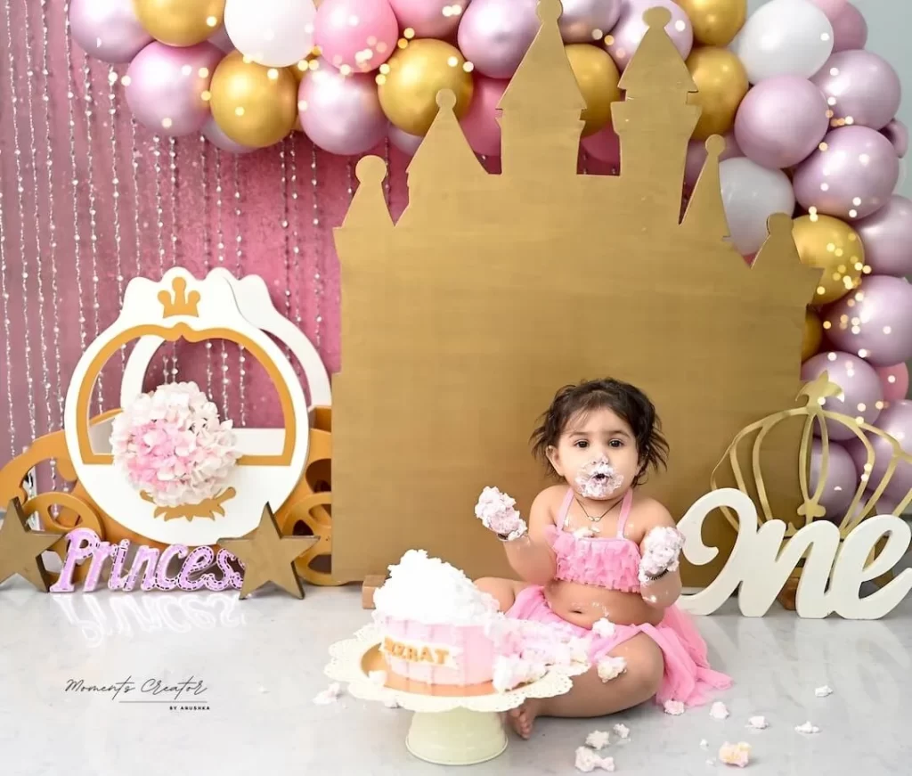 1 Yr. Baby Girl Prebirthday Cake Smash Photoshoot3