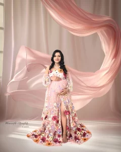 Maternity Photoshoot in Flower Gown2