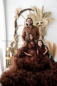 Maternity Shoot Brown Gown Delhi1