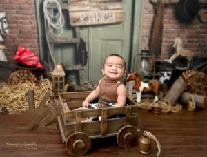 first-birthday-photoshoot-gurgaon-half-birthday-cowboy-ranch-wooden-wagon-hay-horse-67